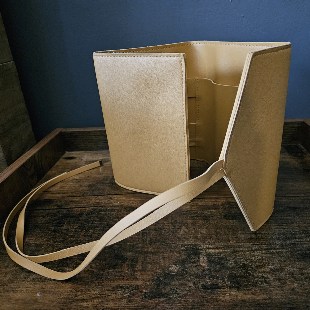 Katherine Tech Organizer Roll By Glass Ladder & Co. In Honey Faux Leather